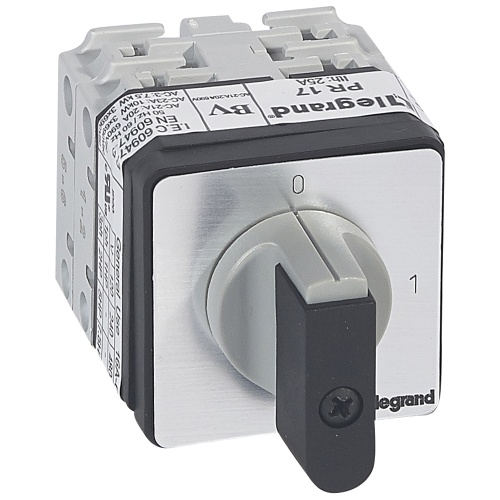 Выключатель - положение вкл/откл - PR 17 - 4П - 4 контакта - крепление на дверце | код 027408 |  Legrand